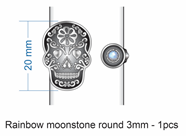 Sugar Skull & Stone Floating Ring