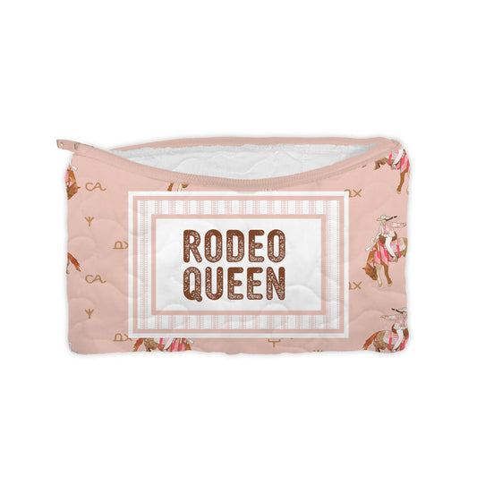 "Rodeo Queen" Rose Quilted Makeup Bag