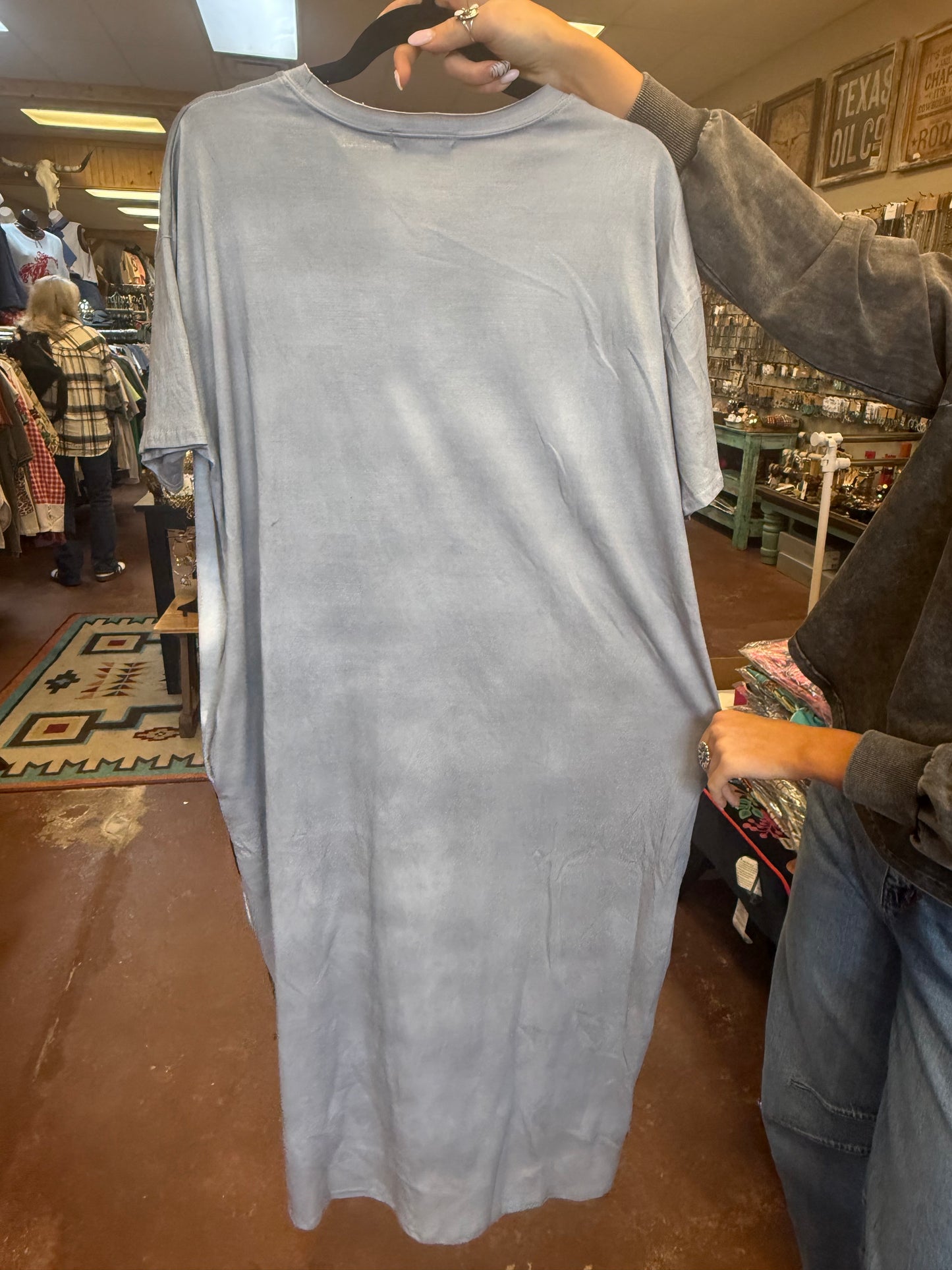 Woven Blanket Tshirt Dress