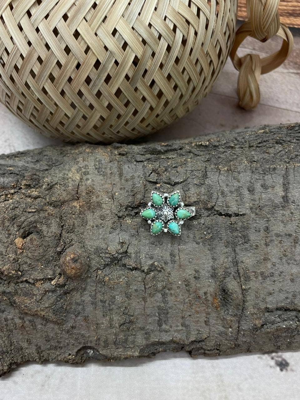 Handmade Sterling Silver Kingman Turquoise Charms with Signed Nizhoni