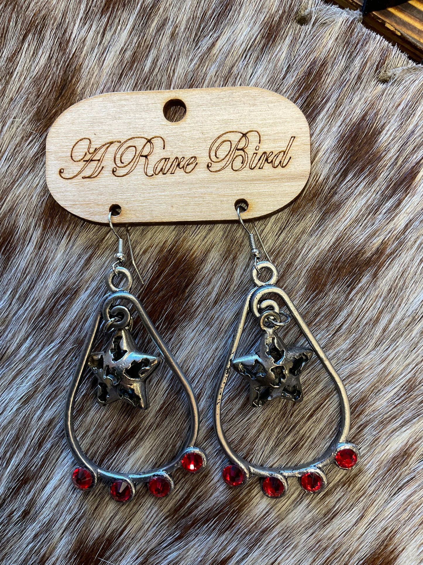 R.B. Red Star Earrings