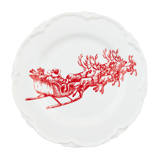 Sleigh Christmas Dessert Plate