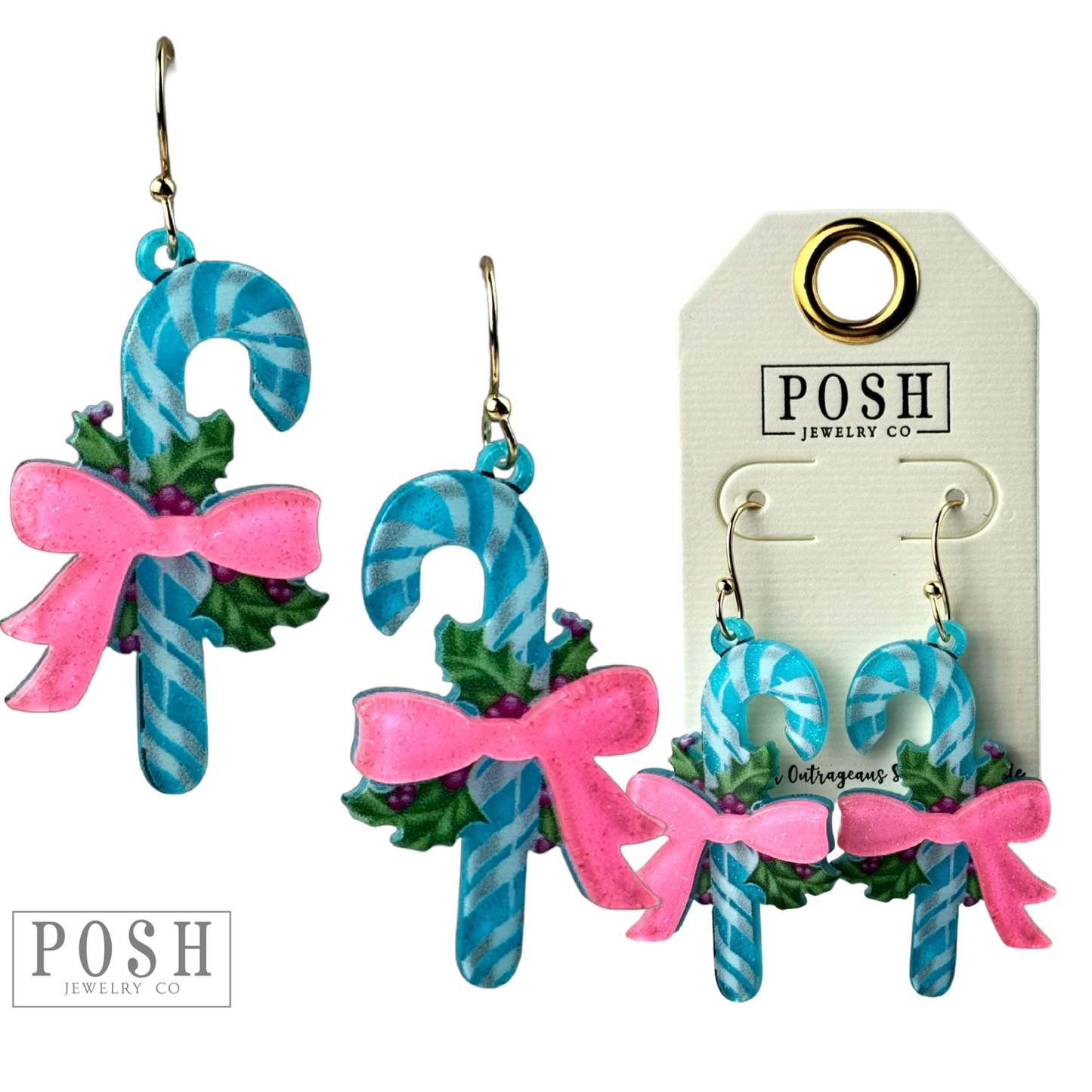 Candy cane earring