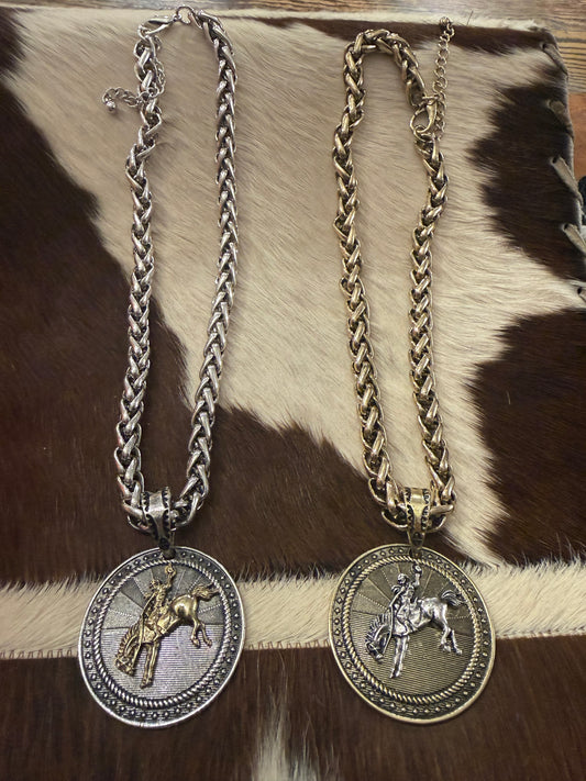 Buckin Medallion Necklace