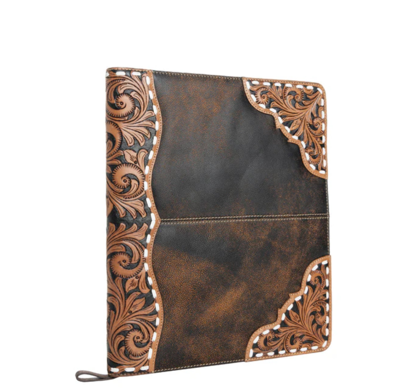 Quill & Scroll Leather Binder