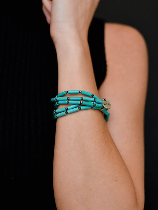 5 Strand Tube Bead & Faux
Navajo Stretch Bracelet