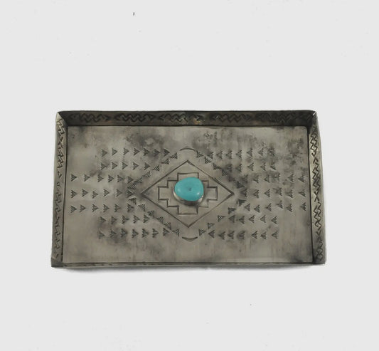 Medium Stamped Tray w/ Turquoise