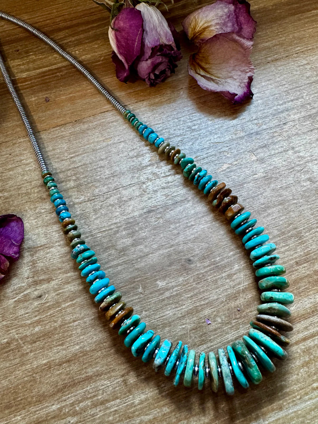 Tri-Color Turquoise & Hematite
Necklace - 23"