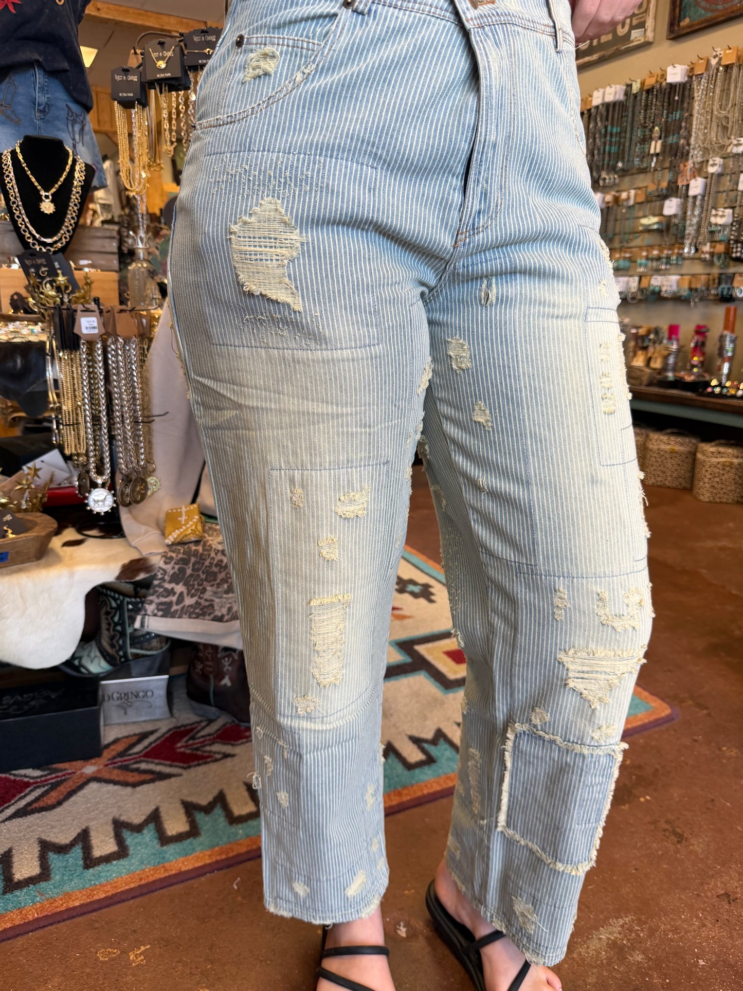 Railroad Blue Peace and Love Jeans