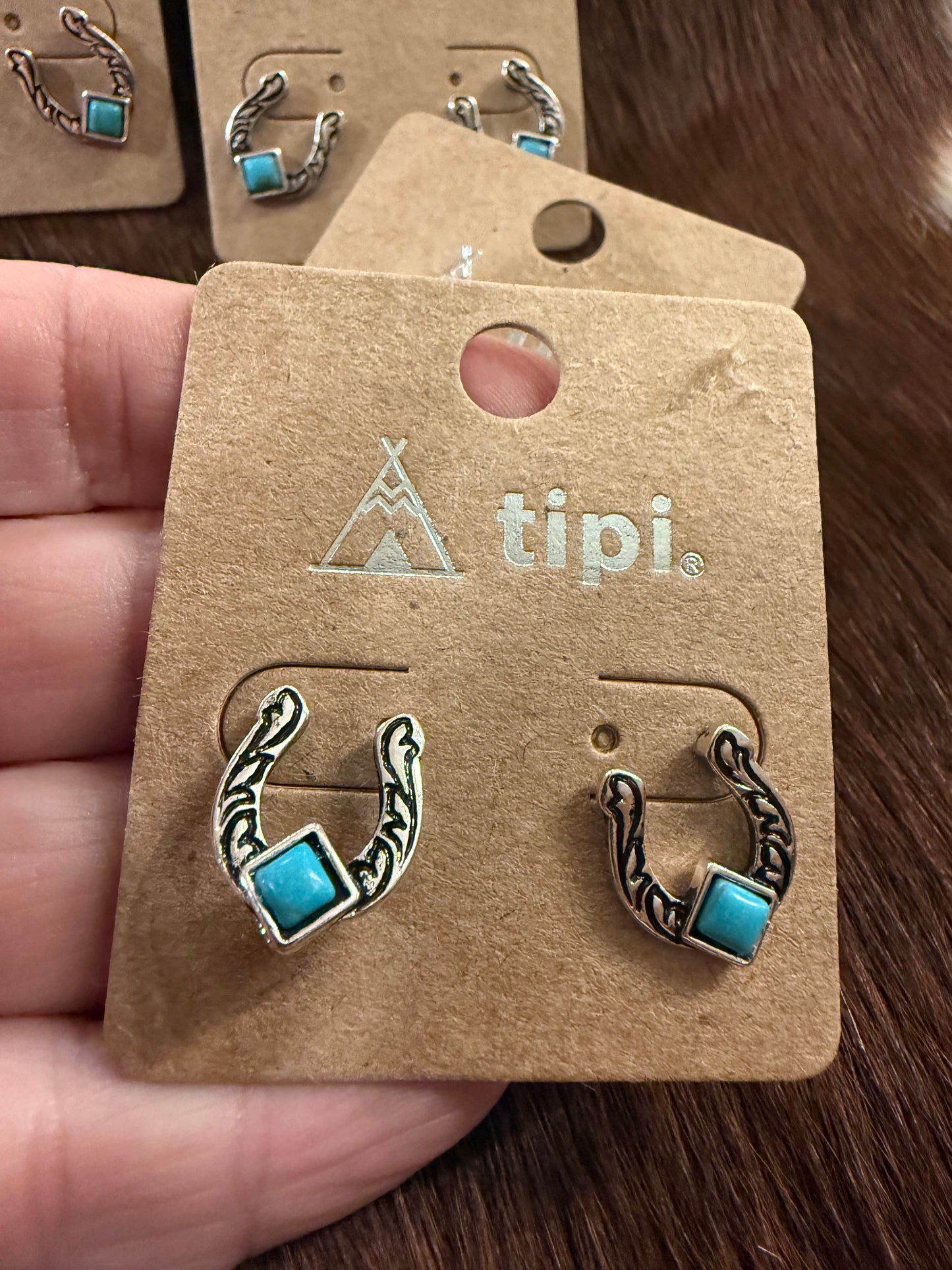 Turquoise Horseshoe Earrings
