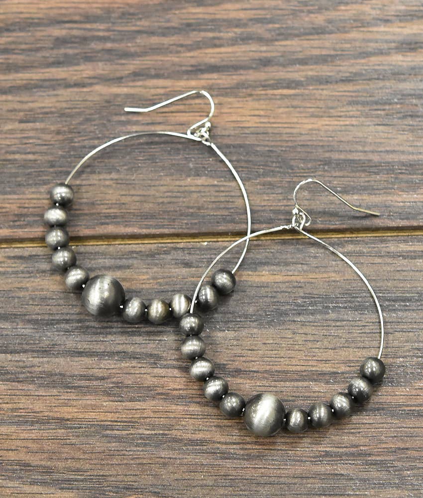 Western Bead Hoop Earrings