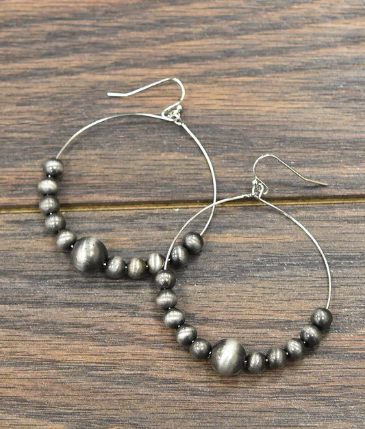 Western Bead Hoop Earrings