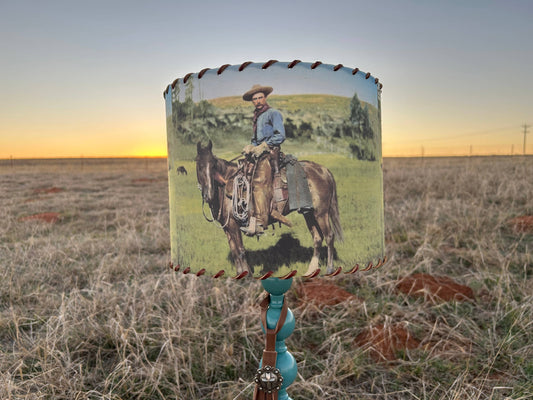 Lampshade West Texas Cowboy in Color