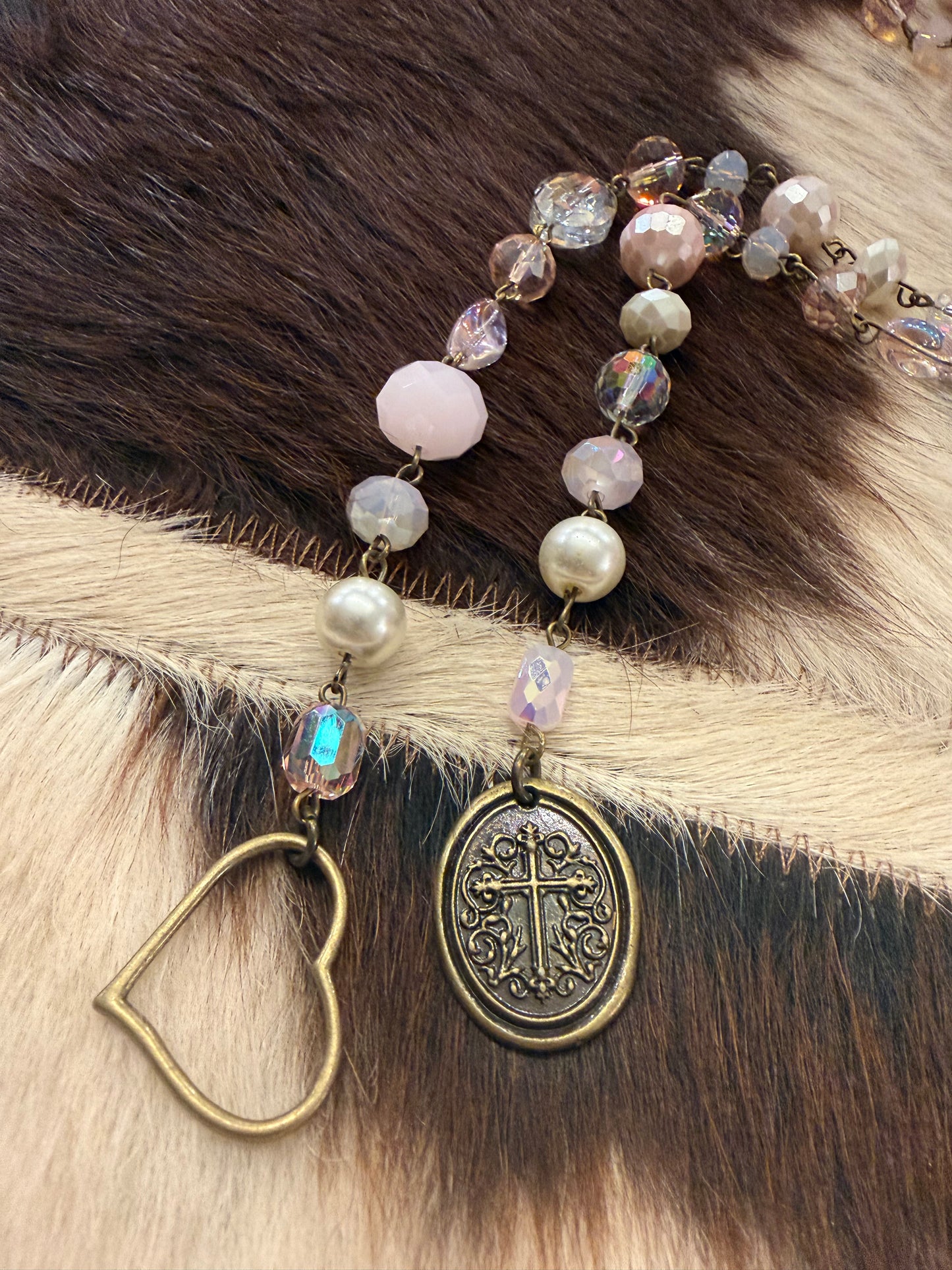 Pink Crystal Long Necklace
