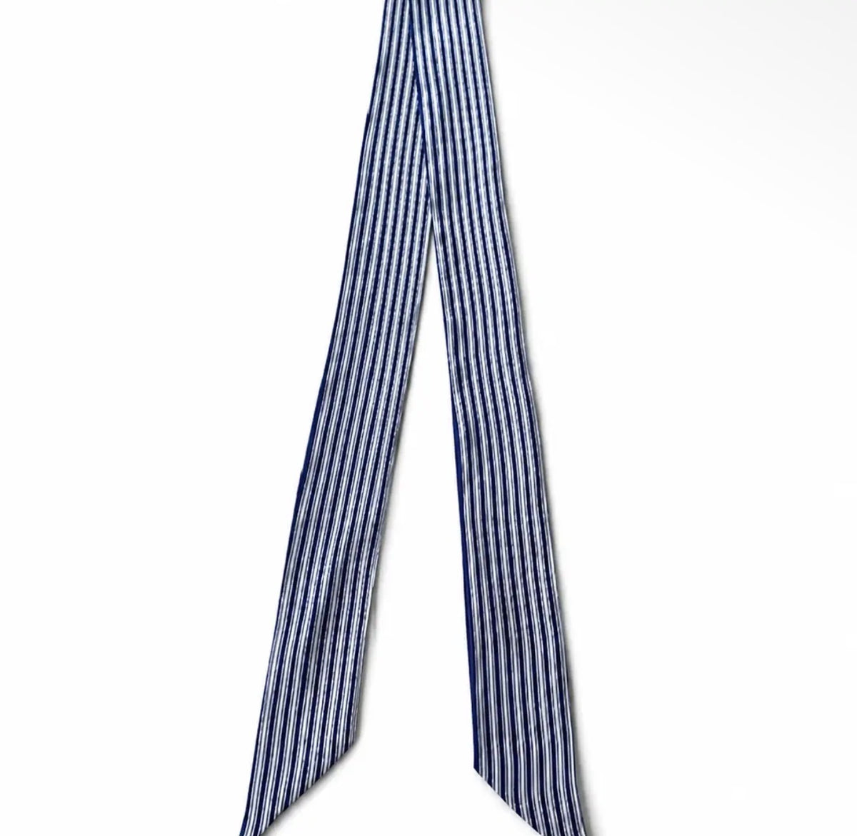 100% Silk Twilly Scarf with White Stripes