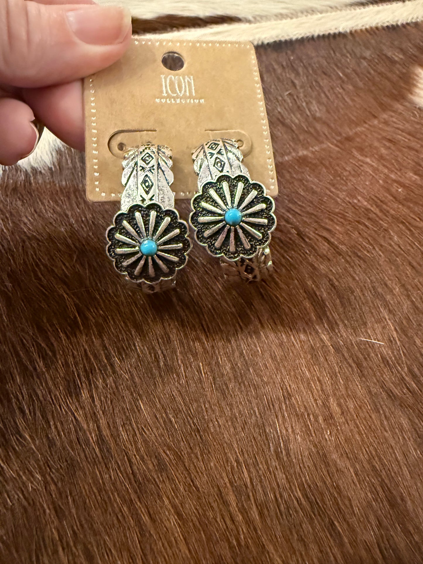 Concho Hoop Earrings