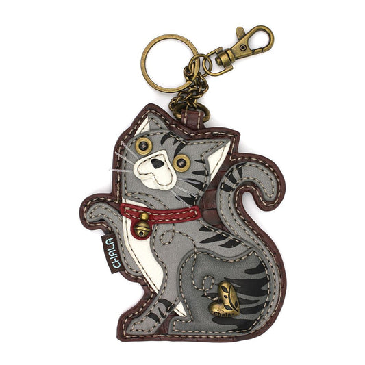 KEY FOB/COIN PURSE - TABBY
CAT - GRAY