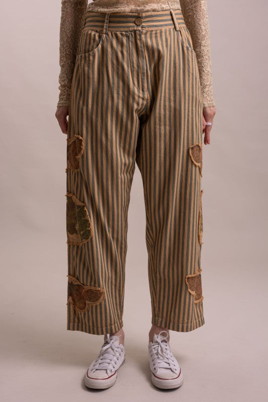 STRIPED PATCHWORK PANTS