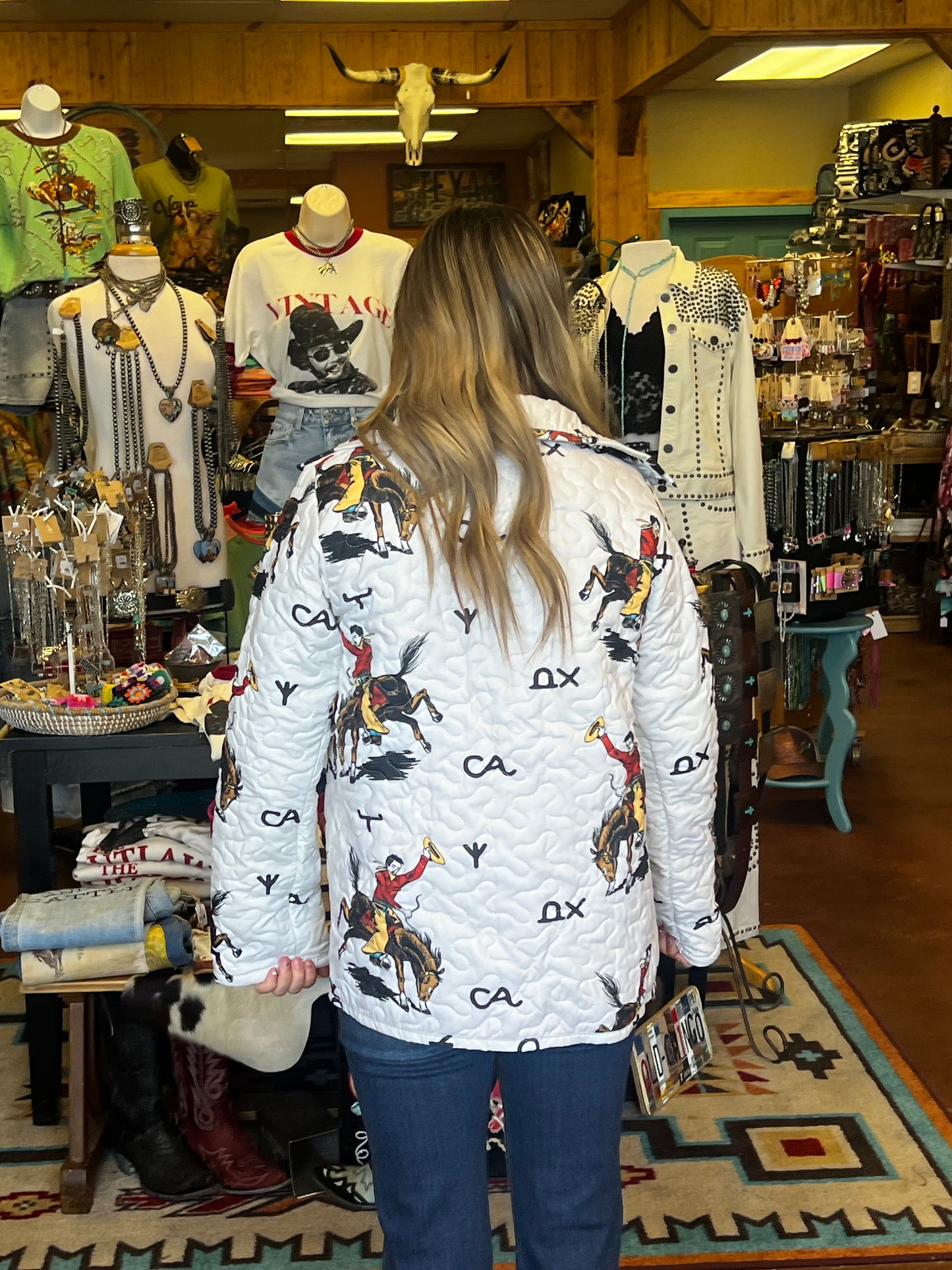 Lazy J Linen Quilted Snap Jacket