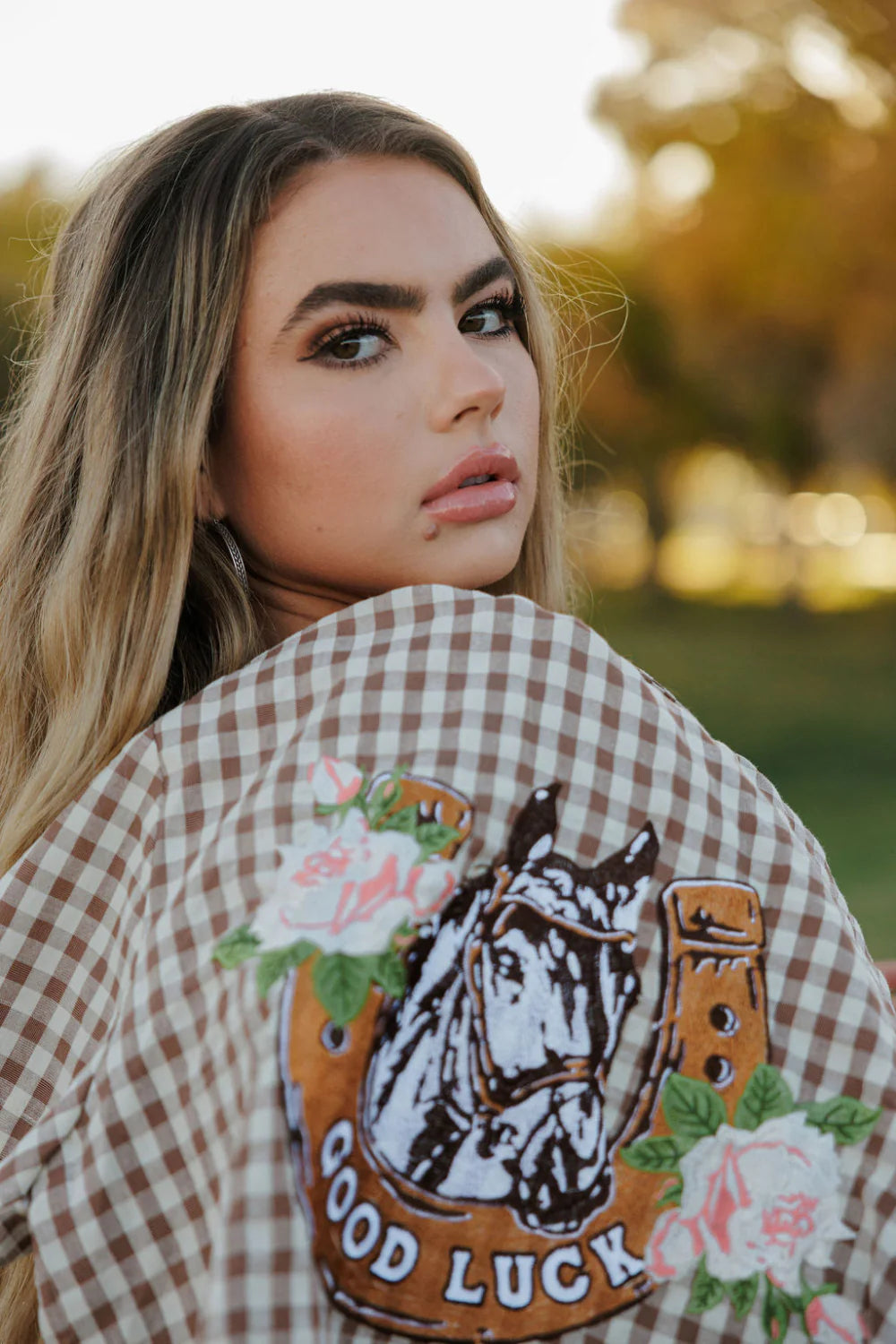 WESTERN GINGHAM BLOUSE by Rodeo Quincy