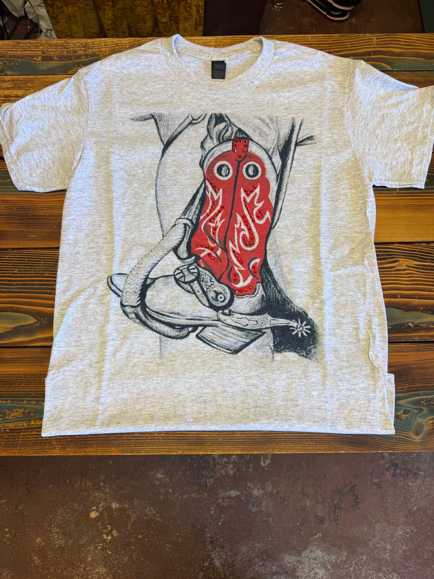Red Cowboy Boot Tee