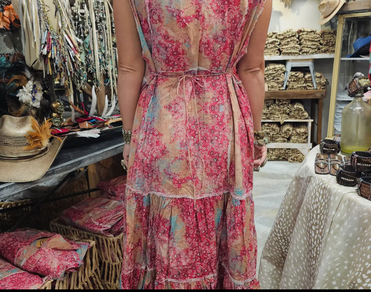 Vintage Distressed Bandana Dress/Duster