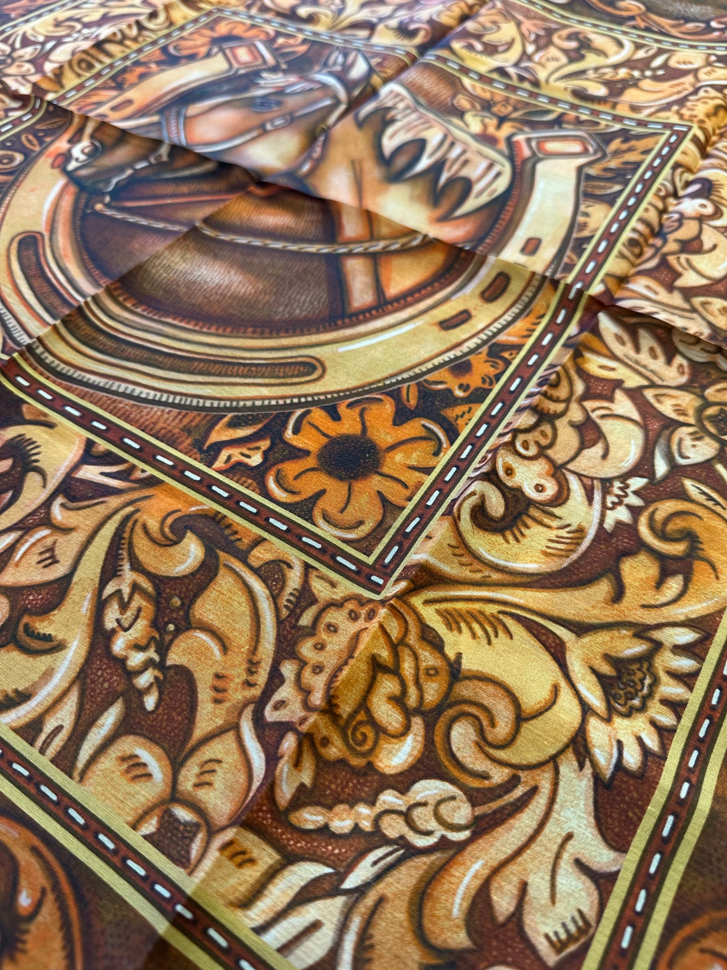 Tooled Leather - Short Scarf