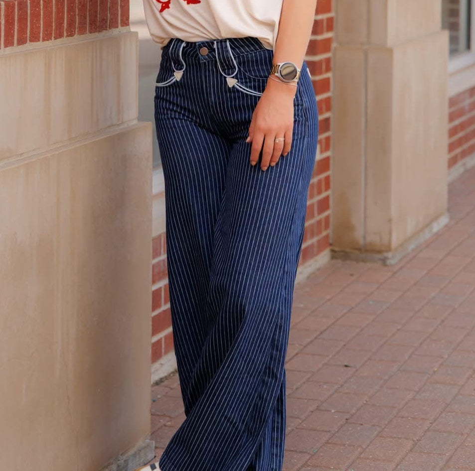 Howdy Hanny Wide Legged Pin Stripe Pant