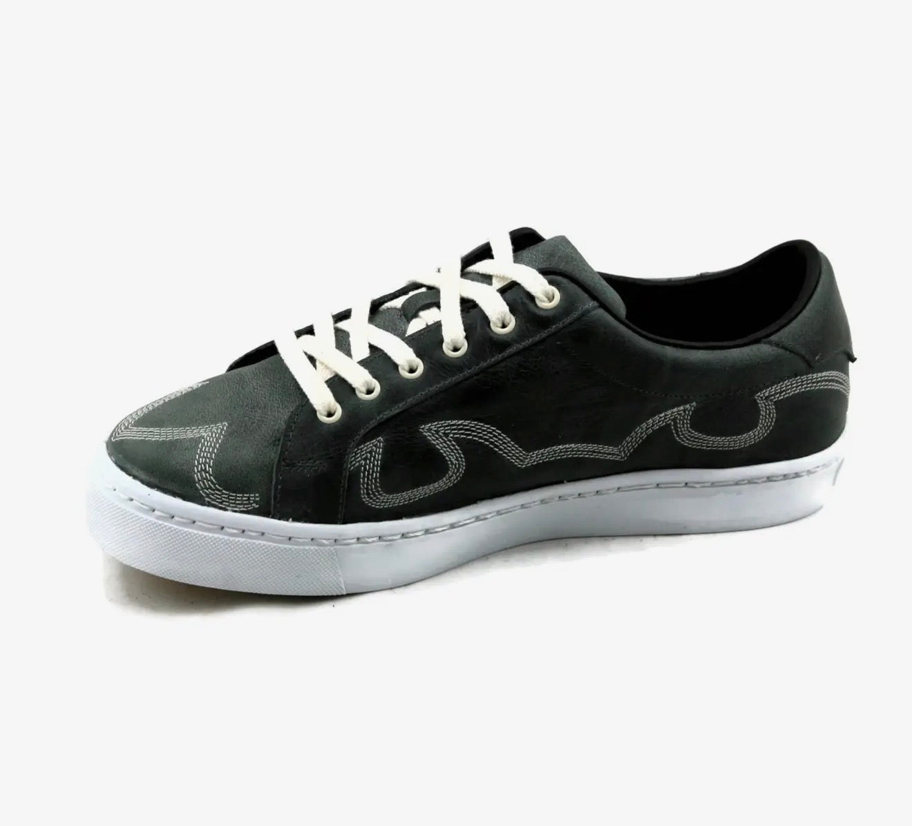 Skye Leather Tennis Shoe - Blue Deer