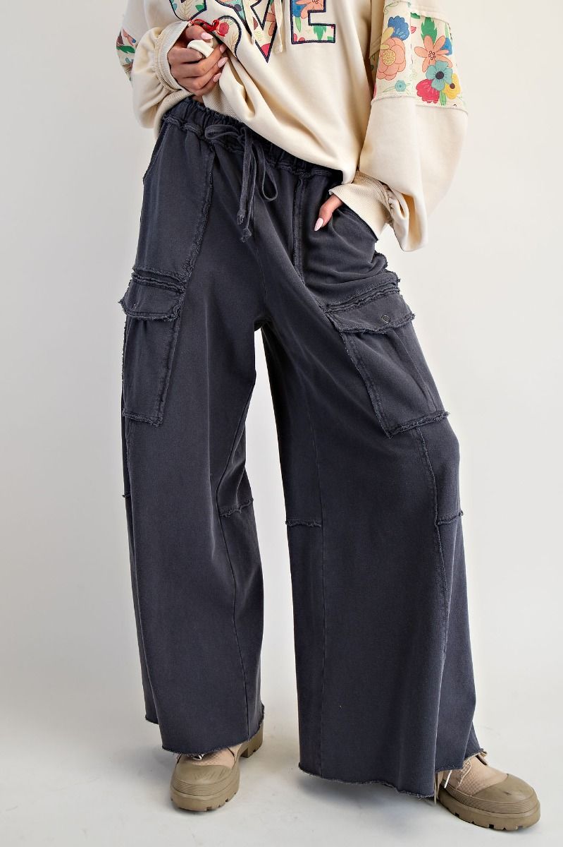 WASHED TERRY CARGO SWEATPANTS