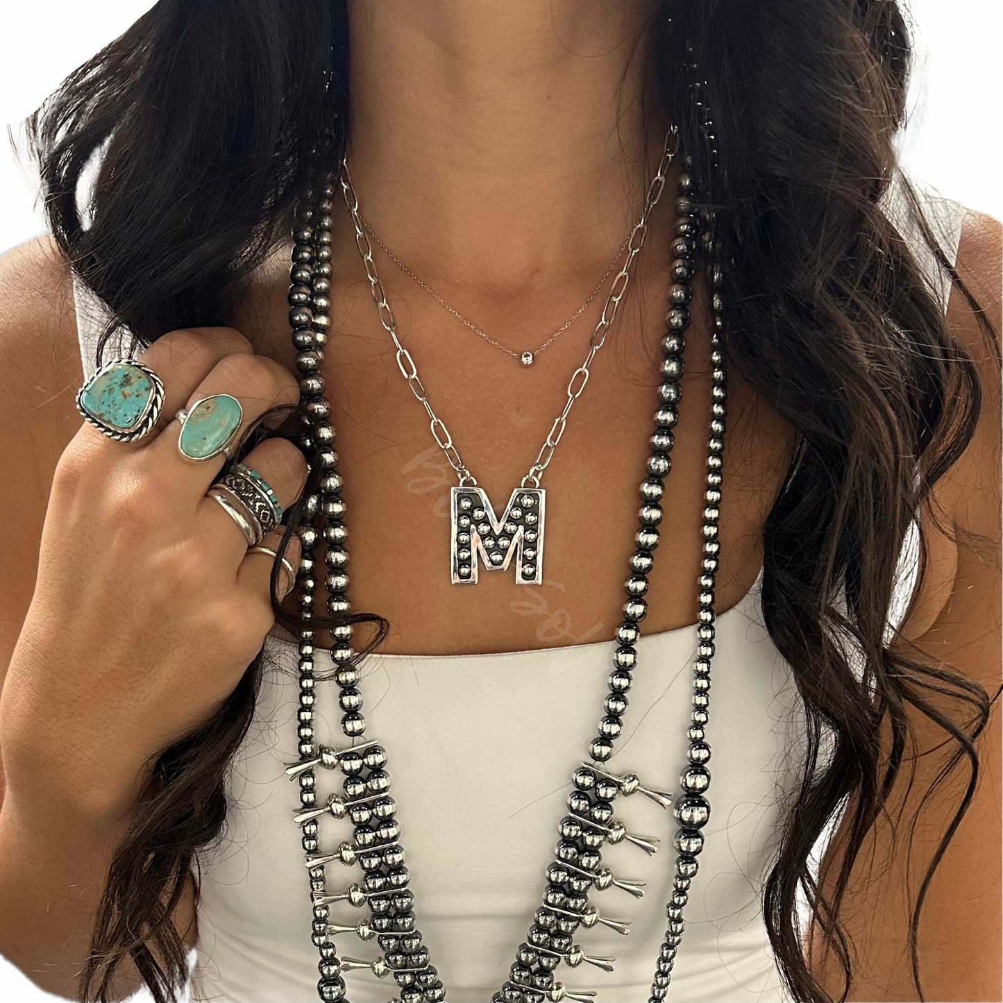 ‼️‼️PREORDER‼️‼️                     Sterling Ball Initial Necklace - 2 Sizes