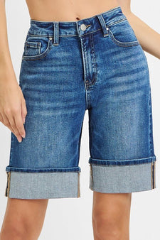 Risen High Rise Mid Length Cuffed Shorts
