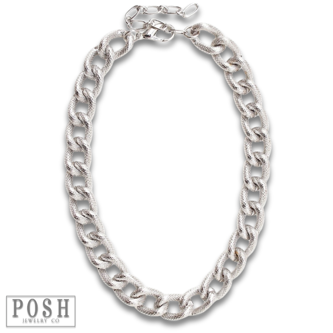 Chunky textured chain necklace