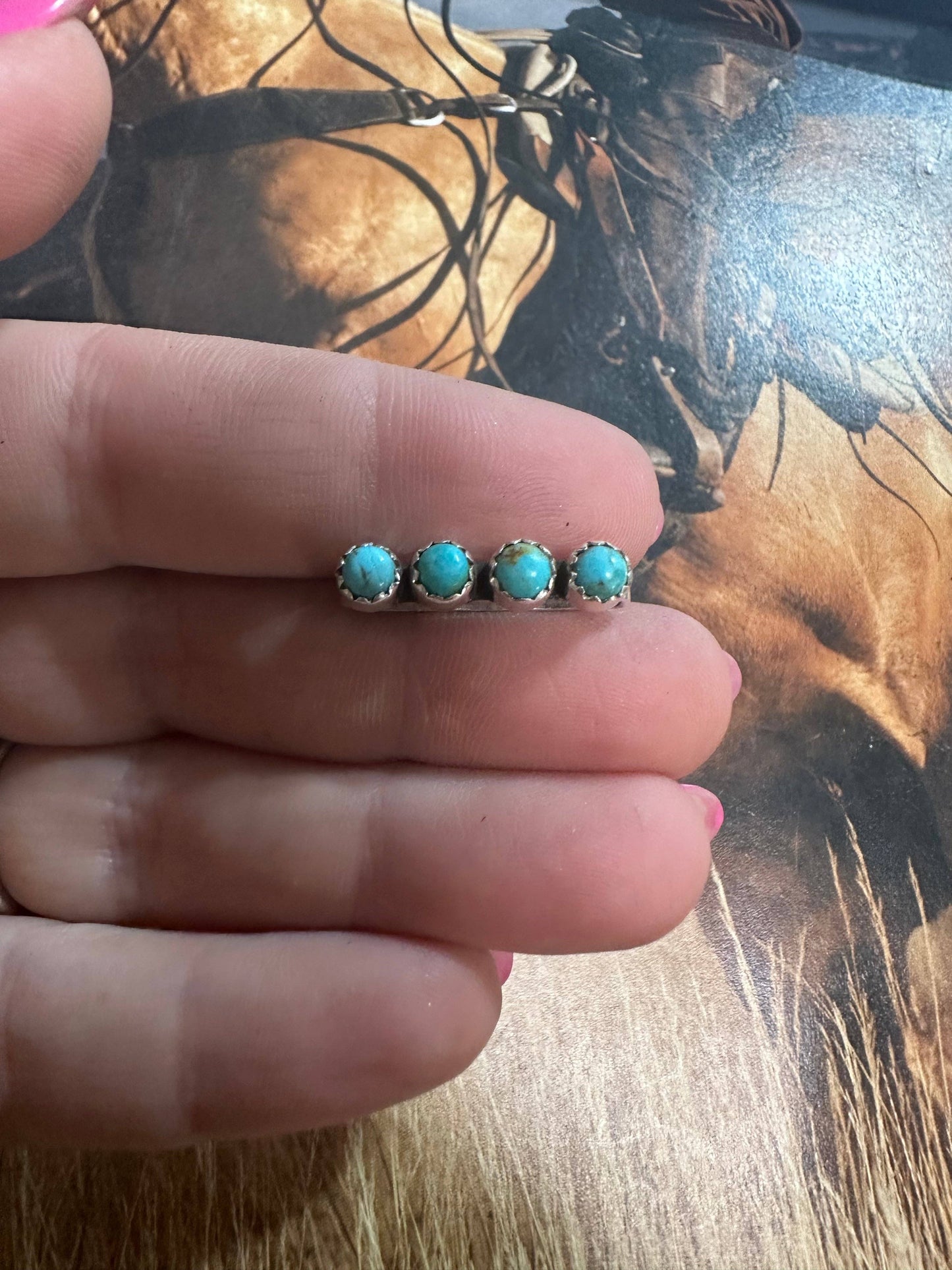 Nizhoni Turquoise & Sterling Silver Handmade 4 Stone Watch Charms