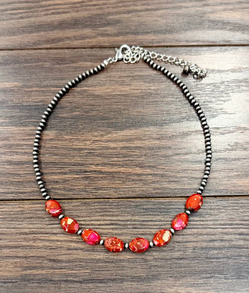 Jonesboro 15" Handmade Navajo Oval Gemstone Necklace