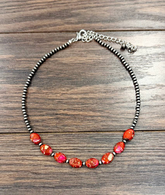 Jonesboro 15" Handmade Navajo Oval Gemstone Necklace