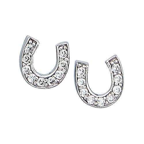 AWST Int'l  Sterling Silver Mini Horseshoe Earrings