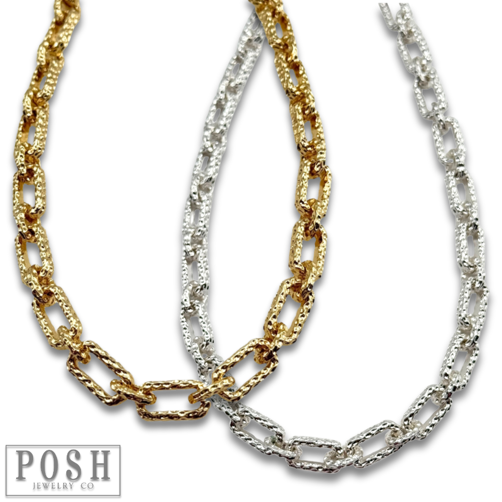 Chunky textured chain necklace