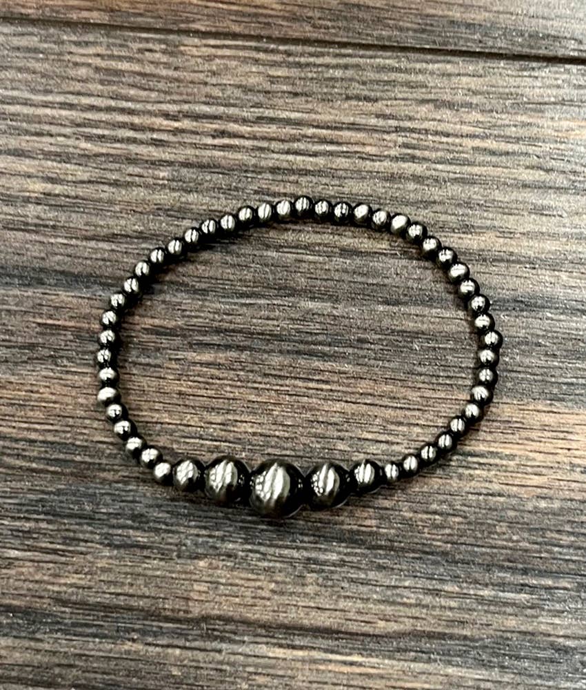 711570, Handmade Polish Navajo Bead Stretch Bracelet