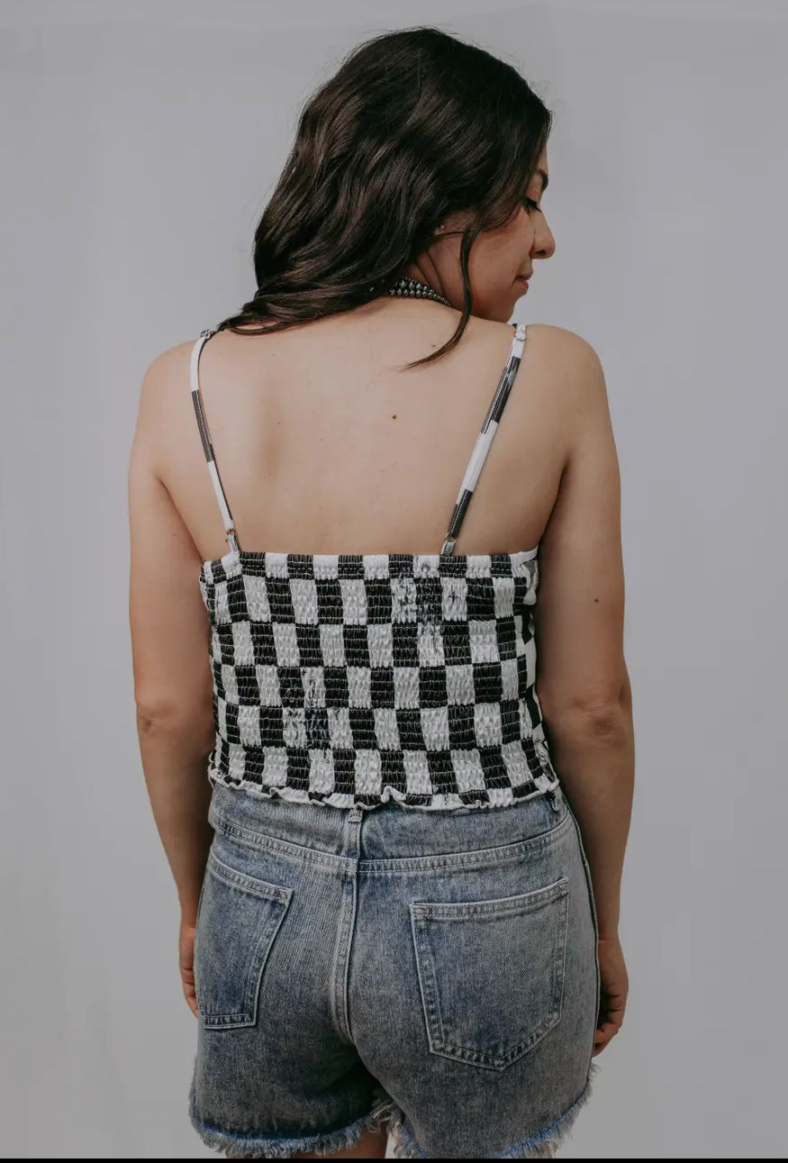Checkered Corset Top