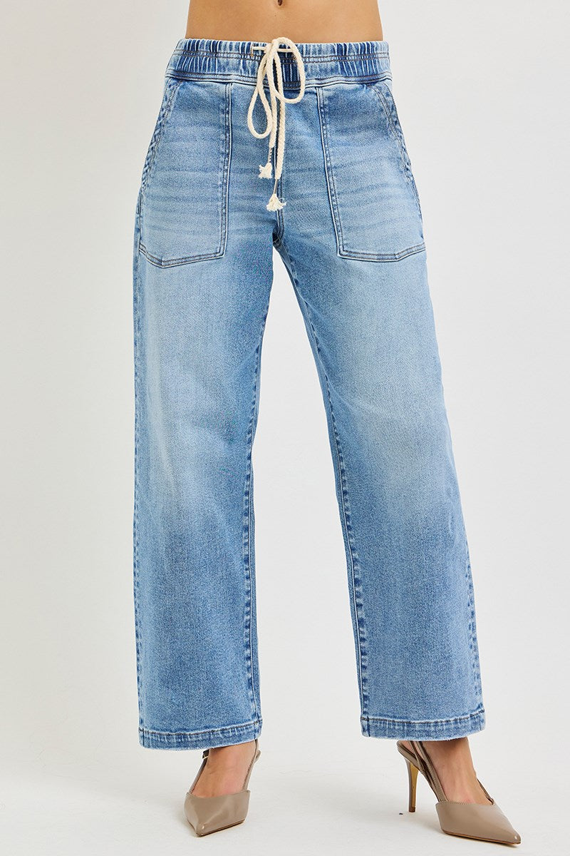 Slouchy Cropped Baggy Jeans by Risen