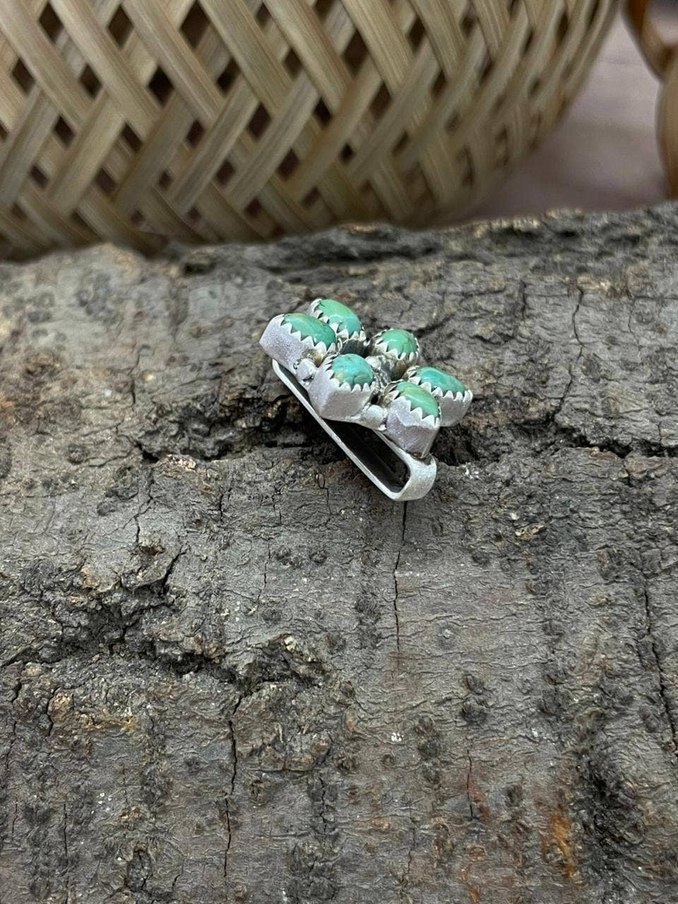 Handmade Sterling Silver Kingman Turquoise Charms with Signed Nizhoni