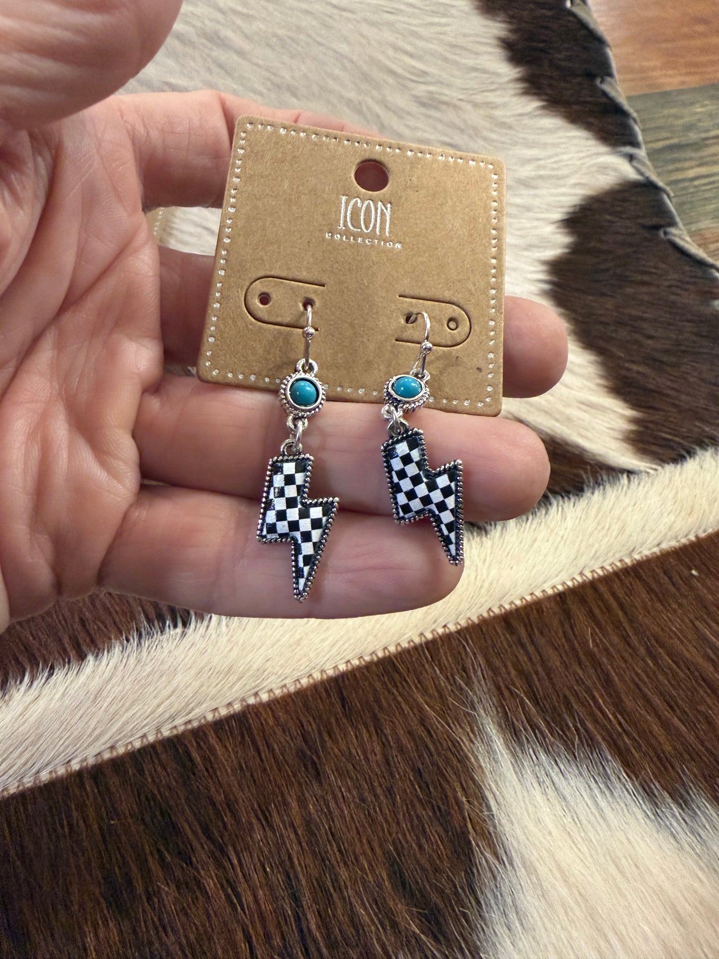 Western Check Earrings