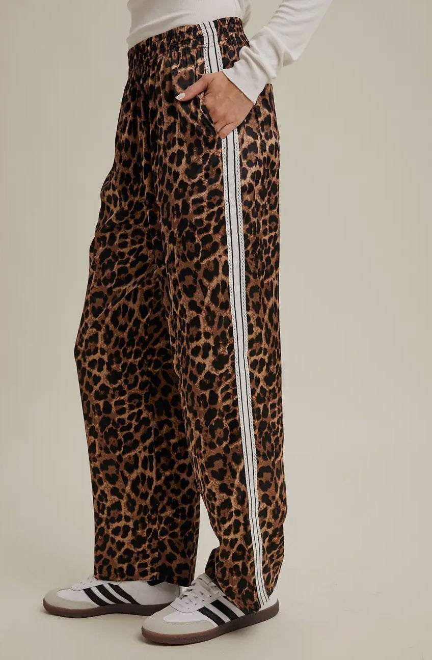 Leopard Pants with Side Trim