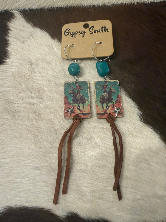 Cowgirl Riding Earrings