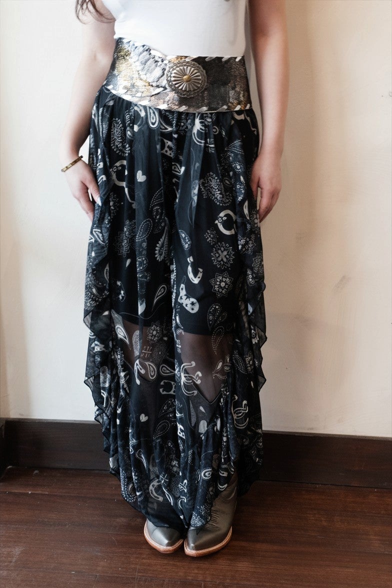 Mesh Ruffle Pants