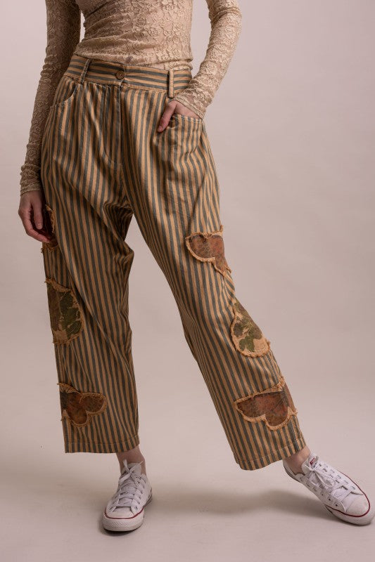 STRIPED PATCHWORK PANTS
