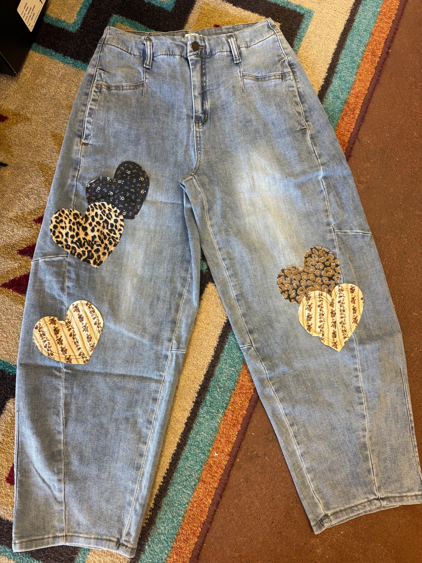 Heart Patched Mineral Washed Jean