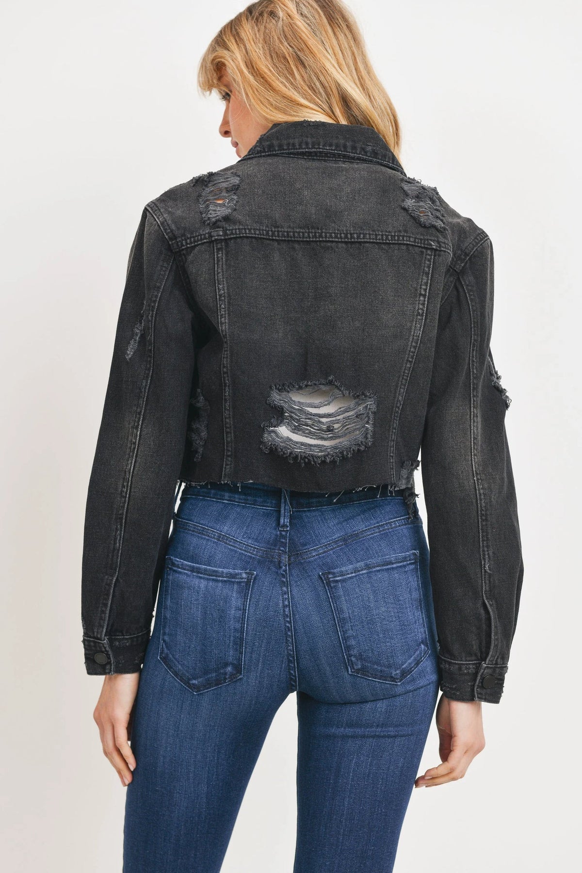 ABIGAILE CROPPED DENIM JACKET