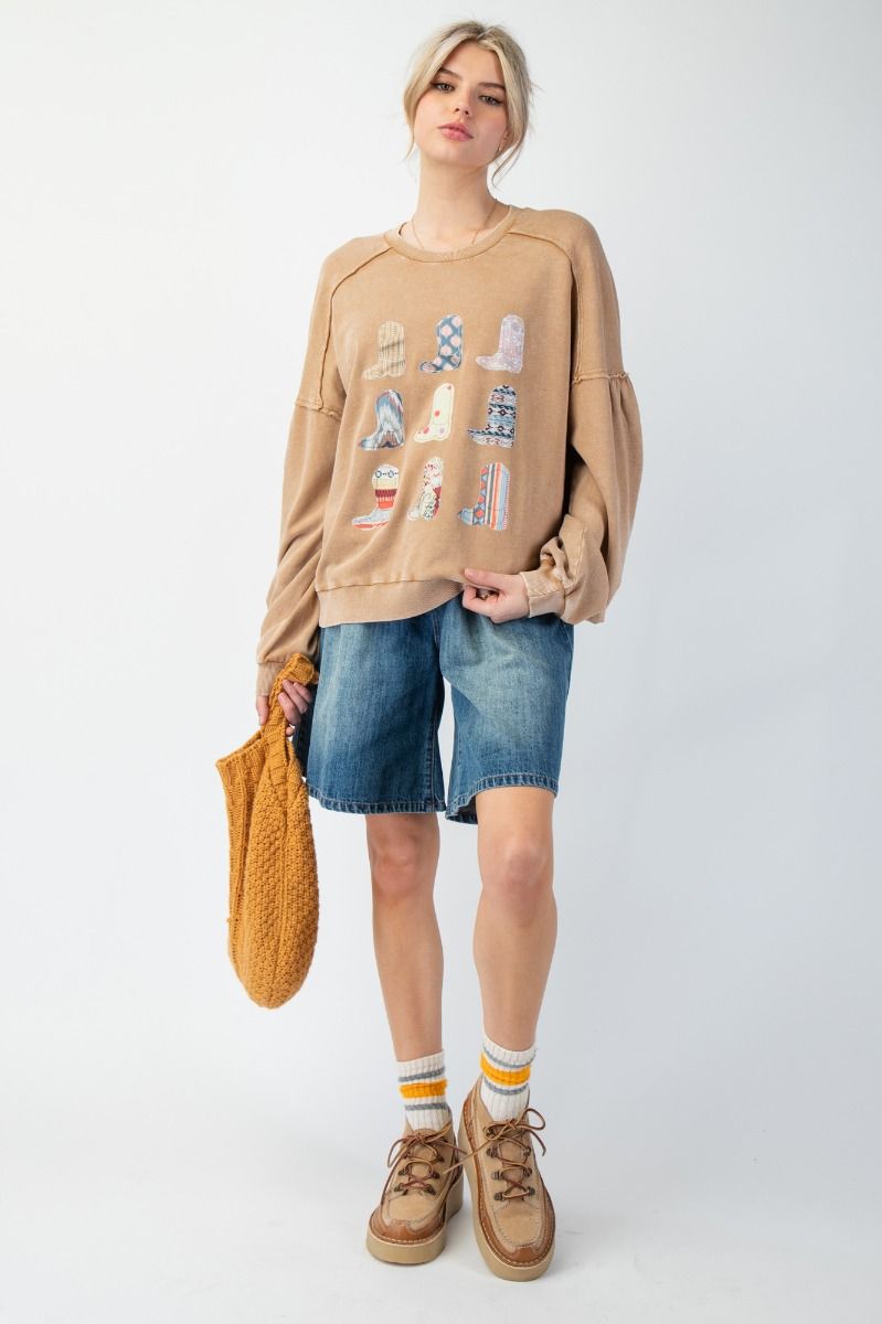Boot Print Pull Over